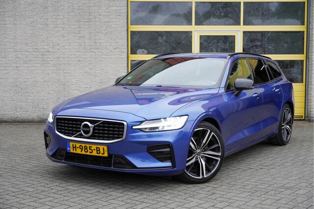 Volvo V60 2.0 T4 191PK! Automaat R-Design BJ2020 Lmv 19" | Led V+A | Pdc | Navi | App-Connect | Virtual cockpit | Keyless entry | Climate control | Cruise control | Elek. voorstoelen+Mem 2x | Verwarmde voorstoelen | Sportstoelen | Zwarte hemel | Elek. achterklep