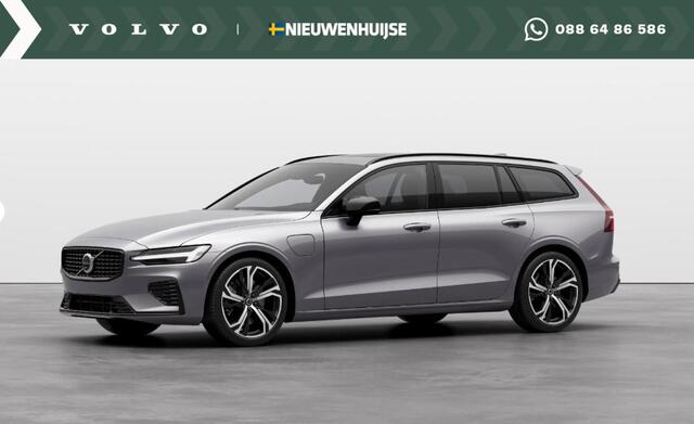 Volvo V60 2.0 T6 Plug-in hybrid AWD Plus Dark | Panoramadak | Head Up Display | Aurora Silver | Donker Glas | 360 Camera | 19" |