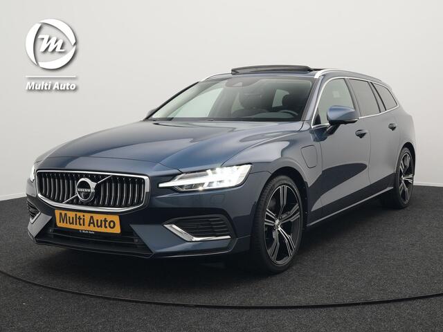 Volvo V60 T6 Recharge AWD Inscription Plug In Hybrid 340pk Dealer O.H. PHEV | Panodak | Trekhaak af Fabriek | Lederen Sportstoelen Memory & Ventilatie | Adaptive Cruise | Apple Carplay | Pilot Assist | Harman Kardon | Navigatie | 360 Camera | Sfeerverlichting |