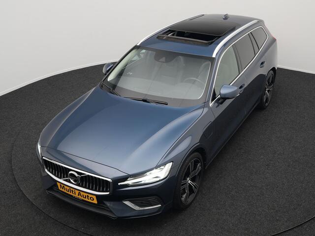 Volvo V60 T6 Recharge AWD Inscription Plug In Hybrid 340pk Dealer O.H. PHEV | Panodak | Trekhaak af Fabriek | Lederen Sportstoelen Memory & Ventilatie | Adaptive Cruise | Apple Carplay | Pilot Assist | Harman Kardon | Navigatie | 360 Camera | Sfeerverlichting |