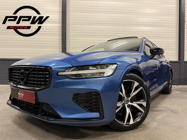 Volvo V60 T8 Twin Engine AWD R-Design PANO/B&W/TREKHAAK/MEMORY/HEAD-UP/CAMERA/ACC/PILOT-ASSIST/BURSTING-BLUE METALLIC/BLACK-DESIGVOLVO DEALER HISTORIE