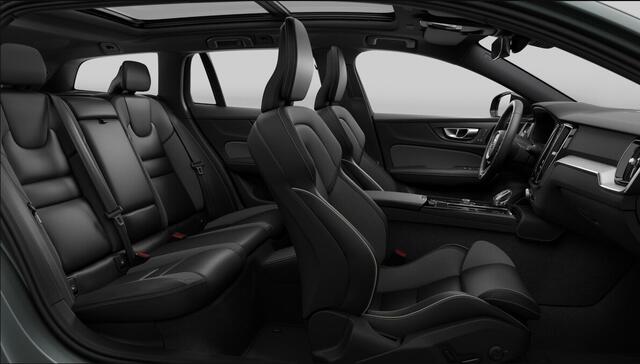 Volvo V60 T6 Plug-in hybrid AWD Plus Dark | Schuif-/kanteldak | Extra getint glas achter | 19" 5-triplespaaks Glossy Black Diamond Cut