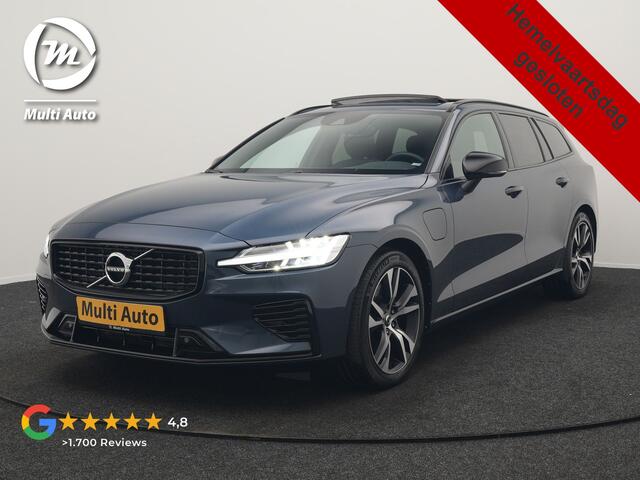 Volvo V60 T6 Recharge AWD R-Design PHEV 340pk Dealer O.H | Trekhaak Af Fabriek | Panodak | Harman / Kardon | Lederen Sportstoelen Memory & Ventilatie | Camera | Keyless | Stuur & Stoelen Verwarmd | Apple Carplay | Virtual | Navigatie | Cruise Control | DAB+ | 18" L