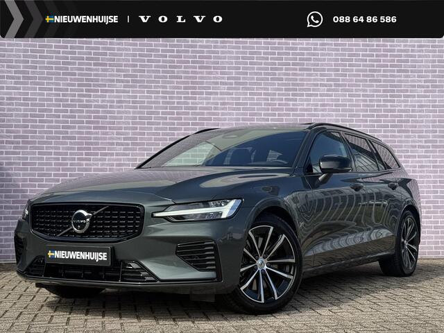 Volvo V60 2.0 T8 Plug-in hybrid AWD Ultra Dark | SOH:100% | Trekhaak | Schuif/kantel Panoramadak | Harman/Kardon | HUD | Power Seats | Memory | Extra getint glas | 360° Camera | Stoel/stuur verwarming |