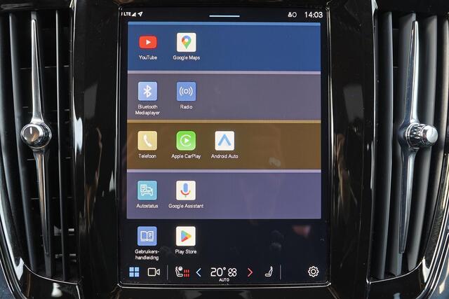 Volvo V90 T6 Recharge AWD Core Bright - IntelliSafe Assist & Surround - 360º Camera - Harman/Kardon audio - Verwarmde voorstoelen, stuur & achterbank - Parkeersensoren voor & achter - Extra getint glas - Elektr. inklapbare trekhaak - 18' LMV