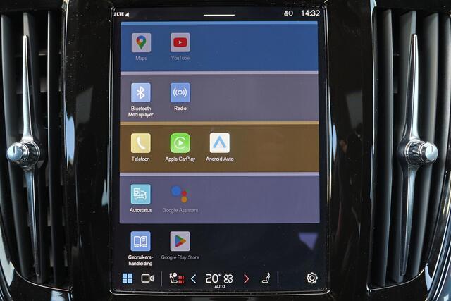 Volvo V90 T6 Recharge AWD Plus Dark - IntelliSafe Assist & Surround - 360º Camera - Harman/Kardon audio - Adaptieve LED koplampen - Verwarmde voorstoelen, stuur & achterbank - Parkeersensoren voor & achter - Elektr. bedienb. voorstoelen met geheugen - Extra getint