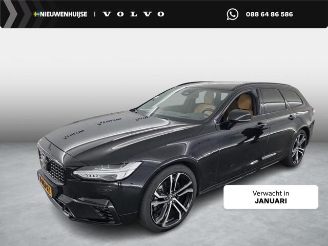 Volvo V90 2.0 T8 Plug-in hybrid AWD Ultimate Dark | Luchtvering | Harman/Kardon | Massage | Stoel Verwarming-Koeling | Trekhaak | Schuif/Kantel Panoramadak | Memory |