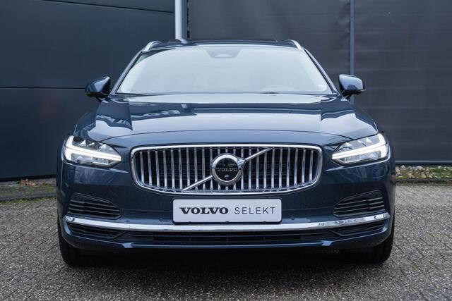 Volvo V90 T6 Automaat Plug-in hybrid AWD Ultra Bright | Panoramadak | Verwarmbare voorstoelen en achterbank | Verwarmbaar stuurwiel | Premium audio by Harman Kardon | Adaptieve cruise control | Rondom zichtcamera | Apple carplay/Android auto | 19 inch Lichtmetalen
