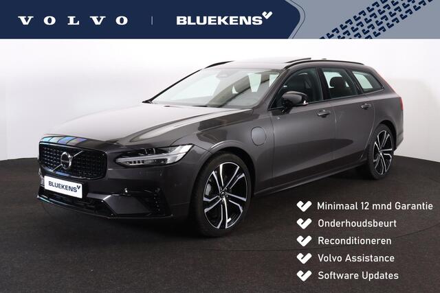 Volvo V90 T8 Recharge AWD Ultra Dark - Luchtvering - Panorama/schuifdak - IntelliSafe Assist & Surround - 360º Camera - Bowers & Wilkins audio - Verwarmde voorstoelen, stuur & achterbank - Parkeersensoren voor & achter - Elektr. bedienb. voorstoelen met geheugen - 