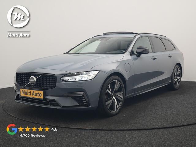 Volvo V90 T6 AWD Plus Dark PHEV 350pk Dealer O.H. | Trekhaak Af Fabriek | Panodak | Adaptive Cruise | Camera | Harman / Kardon | Lederen Comfortzetels Memory & Ventilatie | Keyless | Blis | Stoelen & Stuur Verwarmd | Apple Carplay | Google | Plug In Hybrid |