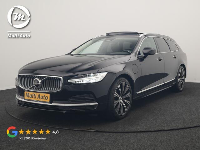 Volvo V90 T6 AWD Inscription PHEV 350pk Dealer O.H | Panodak | Adaptive Cruise | Camera | Harman / Kardon | Lederen Sportstoelen Memory & Verwarmd | Apple Carplay | BLIS | Keyless | Pilot Assist | Google Assistant & Maps | Virtual | Navigatie | DAB | 19"L.M | Plug
