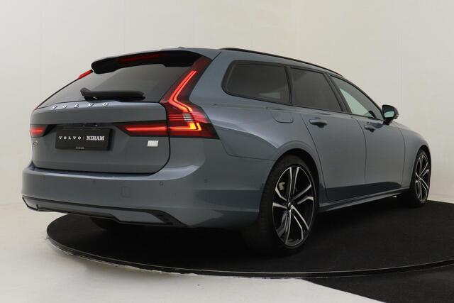 Volvo V90 T6 RECHARGE AWD R-DESIGN -PANO.DAK|HARMAN/KARDON|BLIS|360°CAM|HEAD-UP DISP.|LUCHTVERING|GEVENT.LEDER|STANDKACHEL|ADAP.LED|ADAP.CRUISE|TREKHAAK|20"|SoH:89%