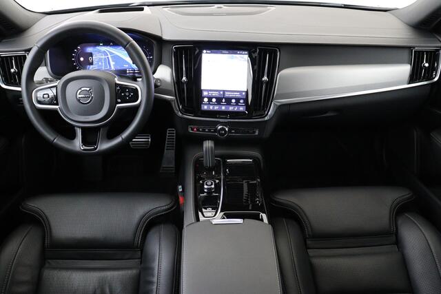 Volvo V90 T6 RECHARGE AWD R-DESIGN -PANO.DAK|HARMAN/KARDON|BLIS|360°CAM|HEAD-UP DISP.|LUCHTVERING|GEVENT.LEDER|STANDKACHEL|ADAP.LED|ADAP.CRUISE|TREKHAAK|20"|SoH:89%