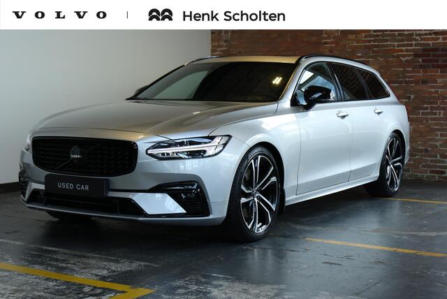 Volvo V90 2.0 B4 R-Design | Semi Electrische Wegklapbare Trekhaak | Head-Up Display | 360° Parkeercamera | Parkeersensoren voor + achter | BLIS | Parkeerverwarming | Harman Kardon Premium Audio | Stoelverwarming | Stuurwielverwarming | 20'' Lichtmetalen velgen |