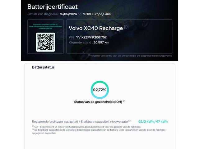 Volvo XC40 Recharge Core | SOH 92,7% | Navigatie | Stoelverwarming | Stuurwielverwarming | Achteruitrijcamera | Apple Carplay/Android Auto |