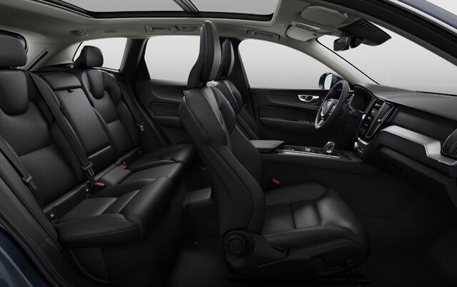 Volvo XC60 T6 350PK Long Range AWD Essential Bright Google Infotainment / Panoramisch schuif-kanteldak / Cruise control / Lederen bekleding / Parkeersensoren voor- en achterzijde / 19" lichtmetalen velgen /