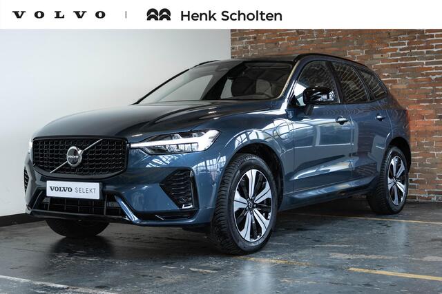 Volvo XC60 T6 Plug-in hybrid AWD Plus Dark | Adaptive cruise control | 360° parkeercamera | BLIS | Wegklapbare trekhaak | Panoramadak | Stoel en stuurwielverwarming | Lederen bekleding | Google infotainment | Parkeersensoren voor + achter