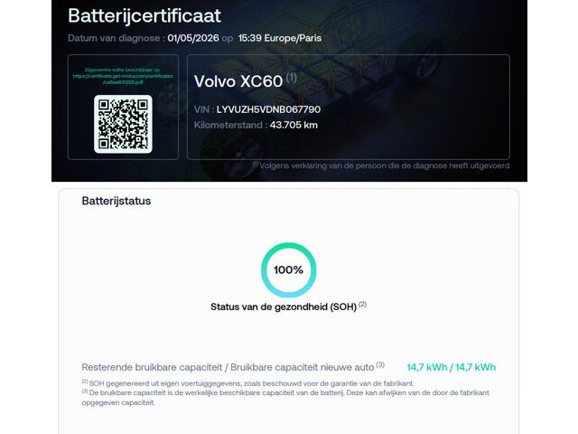 Volvo XC60 2.0 T8 Plug-in hybrid AWD Inscription | SOH 100% | Panoramadak | Standkachel | Stoelverwarming | Cruise control adaptief | Apple Carplay/Android Auto | Achteruitrijcamera |