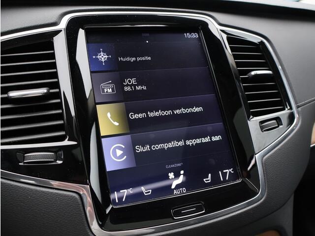 Volvo XC90 T5 250PK AWD Inscription / Trekhaak / Head Up / Nappa Leder Met Ventilatie / Panoramisch Dak / Keyless / Standkachel / Full Led / Verwarmbaar Stuurwiel + Voorstoelen + Achterbank /