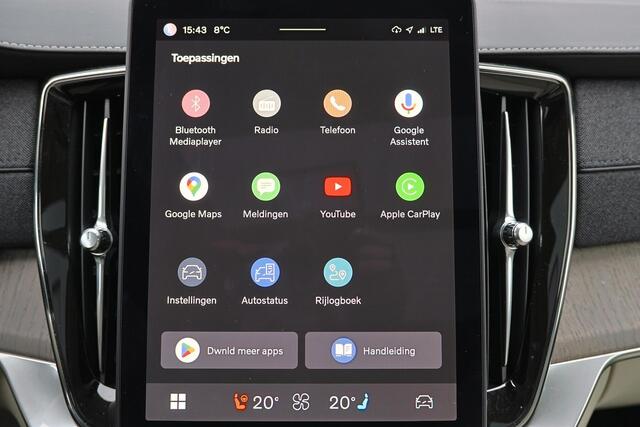 Volvo XC90 T8 Recharge AWD Ultra Bright - Luchtvering - Panorama/schuifdak - IntelliSafe Assist & Surround - 360º Camera - Bowers & Wilkins audio - Adaptieve LED koplampen - Verwarmde voorstoelen, stuur & achterbank - Parkeersensoren voor & achter - Elektr. bedienb.