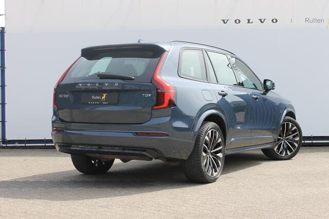 Volvo XC90 T8 455PK Autom Plug-in hybrid AWD Ultra Dark Luchtvering / Massagefunctie voorstoelen / Semi elektrisch wegklapbare trekhaak / Gelamineerd glas / Stoelventilatie / 21" lichtmetalen velgen