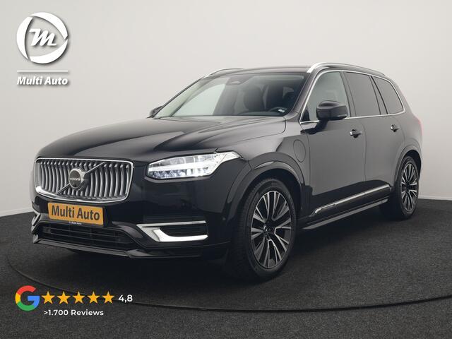 Volvo XC90 T8 Recharge AWD Plus Bright 7 Persoons LONG RANGE PHEV 455pk Dealer O.H. | Trekhaak Af Fabriek | Luchtvering | Adaptive Cruise | Harman / Kardon | Lederen Sportstoelen Ventilatie & Memory | 360 Camera | Stoelen & Stuur Verwarmd | Keyless | Blis | Google A