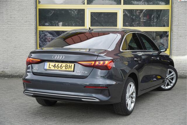 Audi A3 Limousine 35 TFSI 150PK! Automaat Business Edition BJ2021 Lmv 17" | Led | Pdc | Navi | Dynamische knipperlichten | Achteruitrijcamera | App-Connect | Virtual cockpit | Climate control | Cruise control | Sportstoelen | Verwarmde voorstoelen | Extra getint 