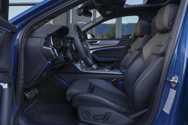 Audi A6 Avant 50 TFSIe 300pk Quattro S-line Facelift Panoramadak Bang&Olufsen *BTW* Trekhaak elec. Ascari blauw S6 diffusor Black pack