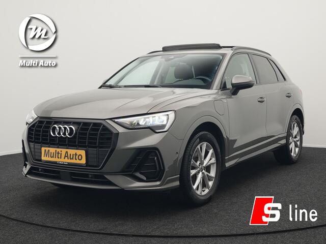 Audi Q3 45 TFSI e S Line Plug In Hybrid 245pk Dealer O.H PHEV | Trekhaak Afneembaar | Panodak | Adaptive Cruise | Sportstoelen Verwarmd | Apple Carplay | Keyless | Navigatie | Virtual | DAB |