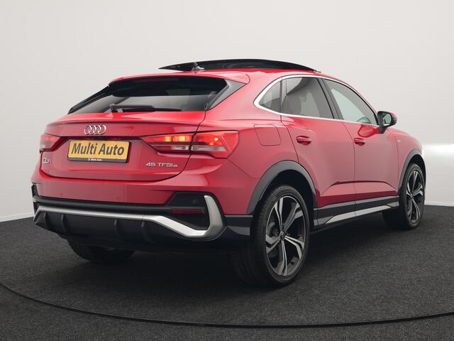 Audi Q3 Sportback 45 TFSI e S Line Plug In Hybrid 245pk Dealer O.H PHEV | Panodak | Adaptive Cruise | Lederen Sportstoelen Memory & Verwarmd | Sfeerverlichting | Camera | Virtual | Blis | Navigatie | DAB |