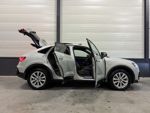 Audi Q3 Sportback 45 TFSI e S-Line PANO/B&O/TREKHAAK/VOL-LEER/MATRIX/MEMORY/SFEER/ACC/KEYLESS/ALCANTARA-INTERIEURDELEN/PRIVACY/BLACK-OPTIC/TAUSILBER/VOLLEDIG AUDI DEALER HISTORIE