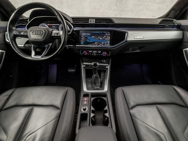 Audi Q3 35 TFSI S Line Sport 150Pk Automaat (VIRTUAL COCKPIT, GROOT NAVI, LEDER, SFEERVERLICHTING, ALCANTARA HEMEL, STUUR/STOELVERWARMING, SPORTSTOELEN, MATRIX LED KOPLAMPEN, GETINT GLAS, NIEUWSTAAT)