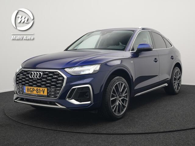 Audi Q5 Sportback 55 TFSI e Quattro S-Line Plug in Hybrid PHEV | Trekhaak af Fabriek | Alcantara Sportstoelen Verwarmd | Adaptive Cruise | Apple Carplay | Virtual | Navigatie | Camera | DAB |
