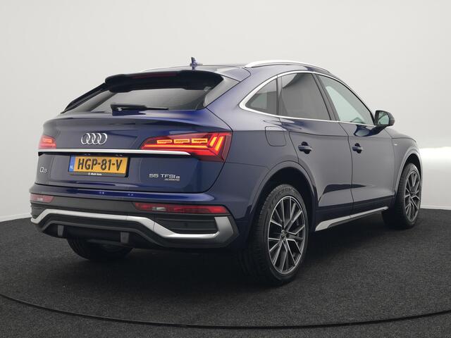 Audi Q5 Sportback 55 TFSI e Quattro S-Line Plug in Hybrid PHEV | Trekhaak af Fabriek | Alcantara Sportstoelen Verwarmd | Adaptive Cruise | Apple Carplay | Virtual | Navigatie | Camera | DAB |