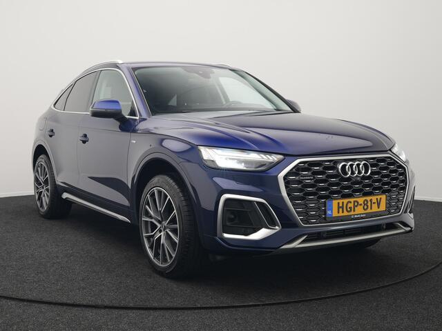 Audi Q5 Sportback 55 TFSI e Quattro S-Line Plug in Hybrid PHEV | Trekhaak af Fabriek | Alcantara Sportstoelen Verwarmd | Adaptive Cruise | Apple Carplay | Virtual | Navigatie | Camera | DAB |