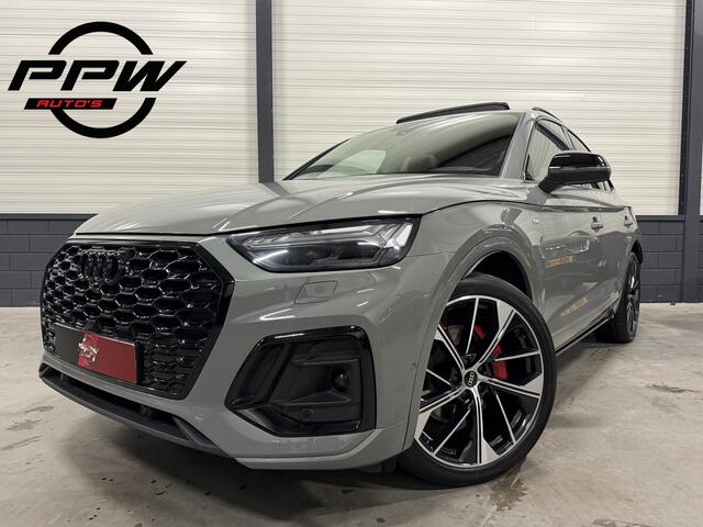 Audi Q5 Sportback 55 TFSI e S-Line PANO/LUCHTVERING/TREKHAAK/B&O/HEAD-UP/360CAMERA/21" AUDI SPORT/ACC/SFEER/LEER-SPORT/MASSAGE+MEMORY/BLACK-OPTIC/QUANTUMGRAU/NIEUWPRIJS ¤ 101.453,-