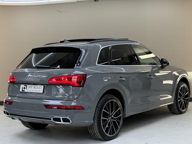 Audi Q5 55 TFSI e quattro Competition, 300Pk, 2019, Dealer onderhouden, Panoramadak, Cruise control, Climate control, Nardo grijs, Sportstoelen, Digitale tellers, Elektrische stoelen, Navigatie, Getinte ruiten,