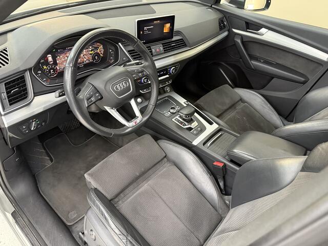Audi Q5 55 TFSI e quattro Competition, 300Pk, 2019, Dealer onderhouden, Panoramadak, Cruise control, Climate control, Nardo grijs, Sportstoelen, Digitale tellers, Elektrische stoelen, Navigatie, Getinte ruiten,
