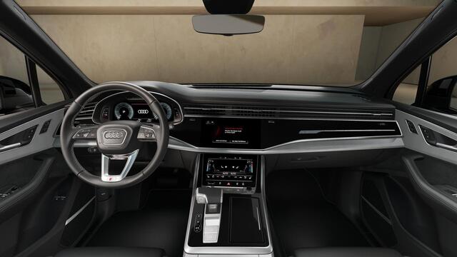 Audi Q7 55 TFSI e quattro Pro Line S panoramadak, omgevingscamera's, adaptive cruise control, B&O soundsysteem, vierwielbesturing, Sportstoelen Plus, leder interieur ruitpatroon, optiekpakket zwart Plus, trekhaak, comfortsleutel