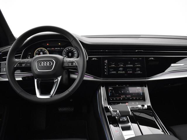 Audi Q7 Pro Line Advanced 55 TFSI e 394 PK · Assist. pakket parking plus + tour + city · Comfortsleutel · Trekhaak · Stoelverwarming voor + achter · Stoelmassage + ventilatie