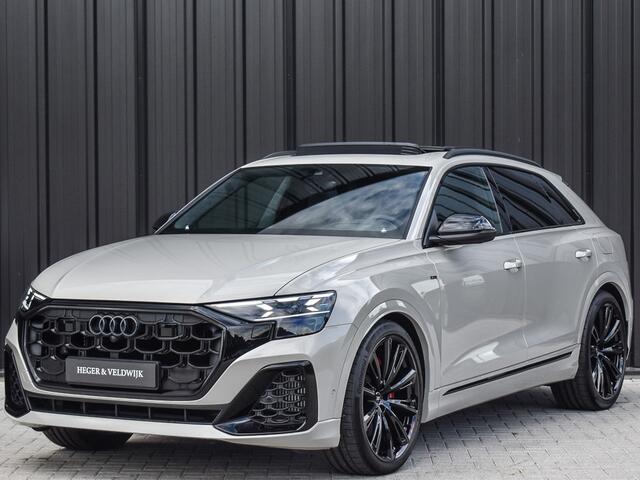 Audi Q8 60 TFSI e QUATTRO PRO LINE S COMPETITION | PANORAMADAK | BANG & OLUFSEN ADVANCED | S-SEATS | CARBON INLEG | HEAD-UP | 360 CAMERA | MEMORY SEATS | ADAPTIVE CRUISE | AMBIANCE INTERIEUR | SOFT-CLOSE | LEDEREN INTERIEUR DELEN | TREKHAAK