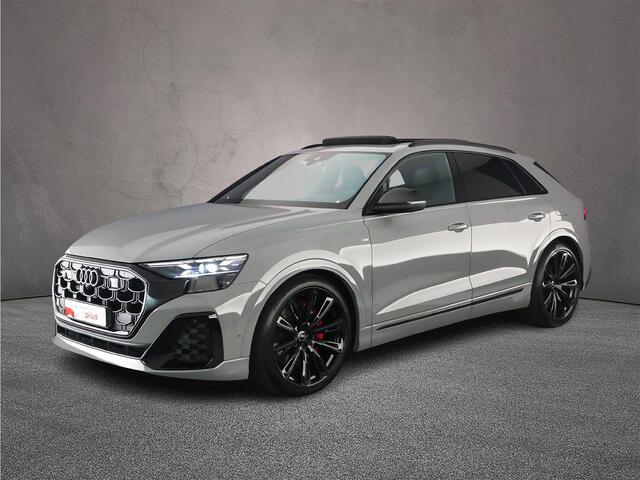 Audi Q8 60 TFSI e Pro Line S Comp. | B&O Adv. | Adv. Onderstel | Head up | Pano | Carbon | Trekhaak | 4-Wiel besturing | HD-Matrix | Nardo | S-Stoelen | Alcantara | 23 inch |