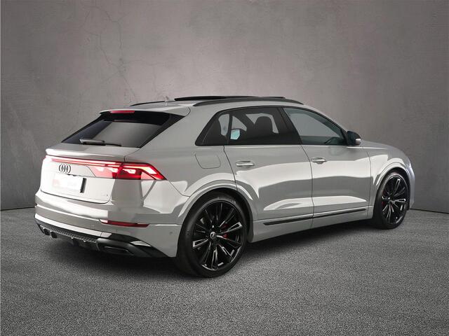 Audi Q8 60 TFSI e Pro Line S Comp. | B&O Adv. | Adv. Onderstel | Head up | Pano | Carbon | Trekhaak | 4-Wiel besturing | HD-Matrix | Nardo | S-Stoelen | Alcantara | 23 inch |