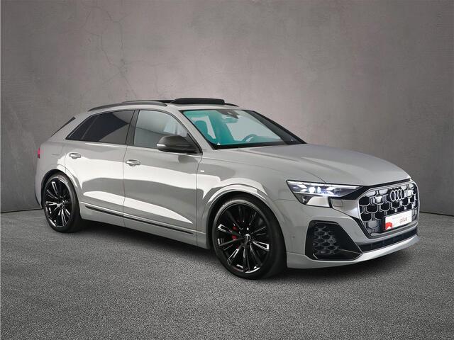 Audi Q8 60 TFSI e Pro Line S Comp. | B&O Adv. | Adv. Onderstel | Head up | Pano | Carbon | Trekhaak | 4-Wiel besturing | HD-Matrix | Nardo | S-Stoelen | Alcantara | 23 inch |