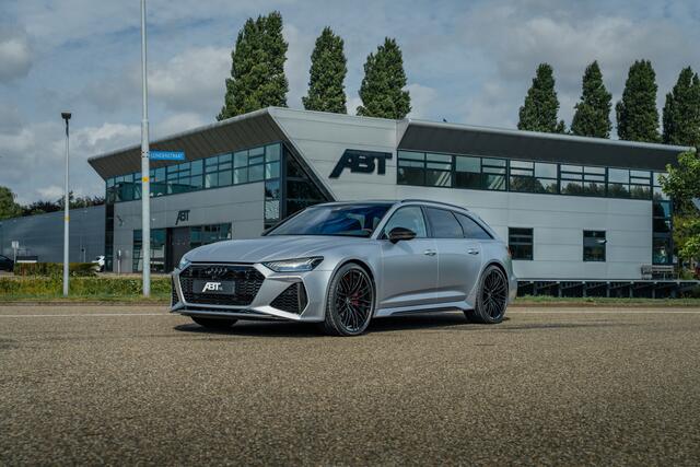 Audi RS6 Avant 4.0 TFSI ABT ABT HR22 Glossy Black | Audi Exclusive | Carbon optiek | Dynamic plus | Keramische remmen | Design pakket rood | Alcantara hemel | Panorama dak | Assistentiepakket plus B&O Premium audio | Carbon spiegels | Carnon interieur | HD Matrix 