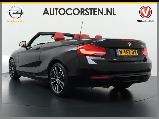 BMW 2-SERIE Cabrio 218I 136pk AUT-8 Leer+Verwarmd Navi Connected-Drive Ecc Cruise Control Pdc High Executive Sport Led Bluetooth Licht-Regensensor Sportstoelen WiFi v.b 46.000 nieuw