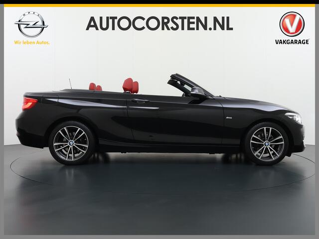 BMW 2-SERIE Cabrio 218I 136pk AUT-8 Leer+Verwarmd Navi Connected-Drive Ecc Cruise Control Pdc High Executive Sport Led Bluetooth Licht-Regensensor Sportstoelen WiFi v.b 46.000 nieuw