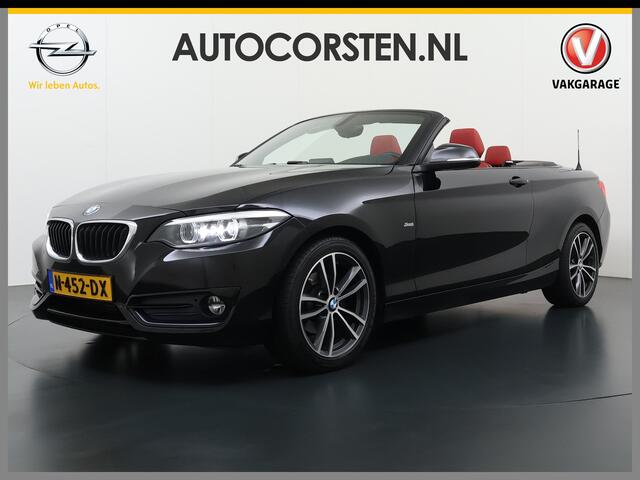 BMW 2-SERIE Cabrio 218I 136pk AUT-8 Leer+Verwarmd Navi Connected-Drive Ecc Cruise Control Pdc High Executive Sport Led Bluetooth Licht-Regensensor Sportstoelen WiFi v.b 46.000 nieuw