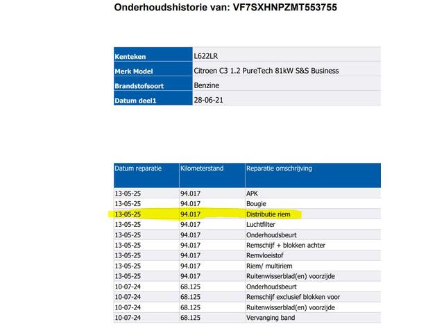 Citroen C3 1.2 110PK 6 Versn. PureTech Business * Distributie vv bij 94.000KM * / Navigatie / Pdc+Camera / Airco-ecc./ Radio multimedia /