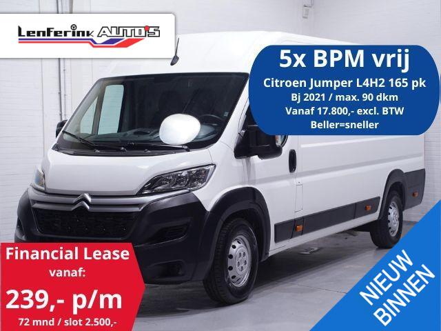 Citroen JUMPER 2.2 BlueHDi 165 pk L4H2 va 239,- p/mnd 5x Voorraad Navi, Camera, Airco, Laadruimte Pakket, 3-Zits
